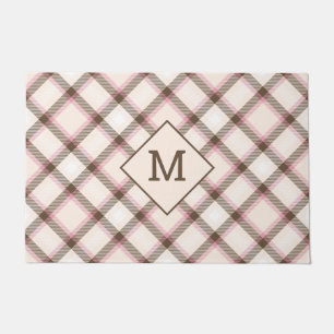 Custom Monogram Plaid / Tartan Pattern Doormat