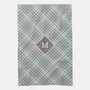 Custom Monogram Plaid / Tartan Pattern Kitchen Towel