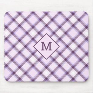 Custom Monogram Plaid / Tartan Pattern Mouse Pad