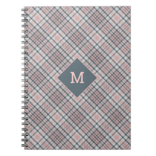Custom Monogram Plaid / Tartan Pattern Notebook