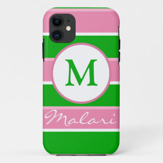 Custom Monogram Preppy Stripe iPhone 5 Case