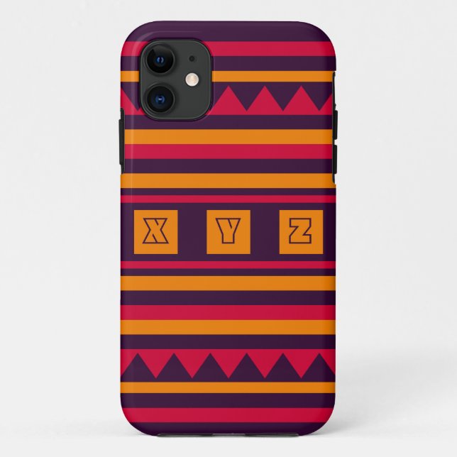Custom Monogram Quilt pattern iPhone case (Back)
