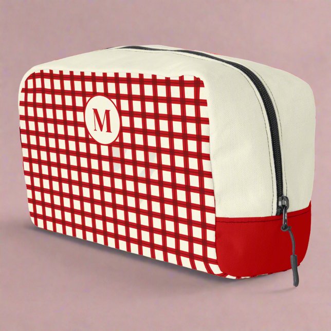 Custom Monogram Red Gingham Classic Dopp Kit (Creator Uploaded)