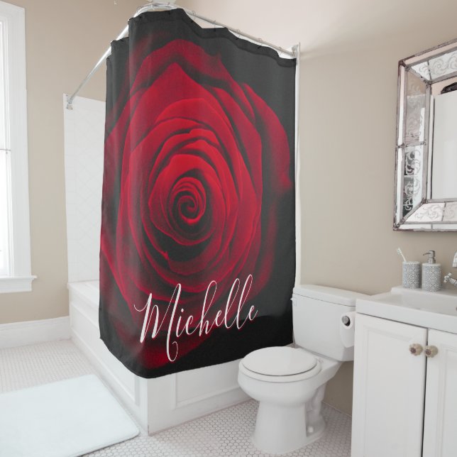 Custom monogram red rose vintage photograph (In Situ)