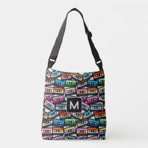 Custom Monogram Retro Casette Tapes Crossbody Bag