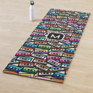 Custom Monogram Retro Casette Tapes Yoga Mat