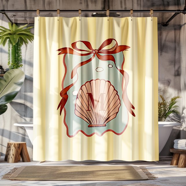Custom Monogram Retro Coastal Seashell  (Creator Uploaded)