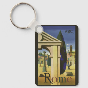 Custom Monogram Rome Italy Keychain