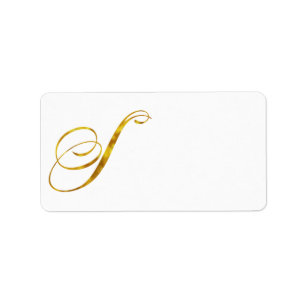 Custom Monogram S Faux Gold Foil Monograms Initial Label