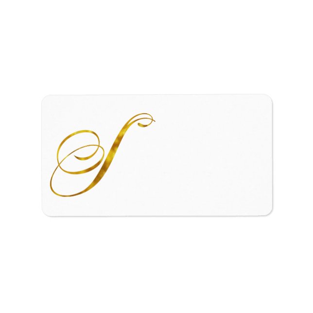 Custom Monogram S Faux Gold Foil Monograms Initial Label (Front)