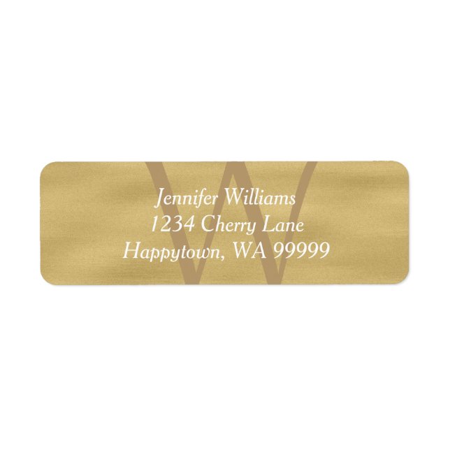 Custom Monogram Sandy Beach Return Address Labels (Front)
