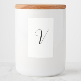 Custom monogram script initial food label