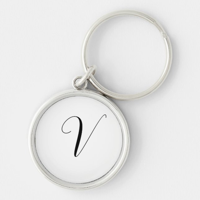 Custom monogram script initial keychain (Front)