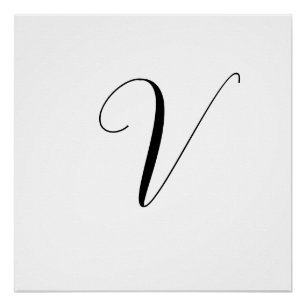 Custom monogram script initial poster