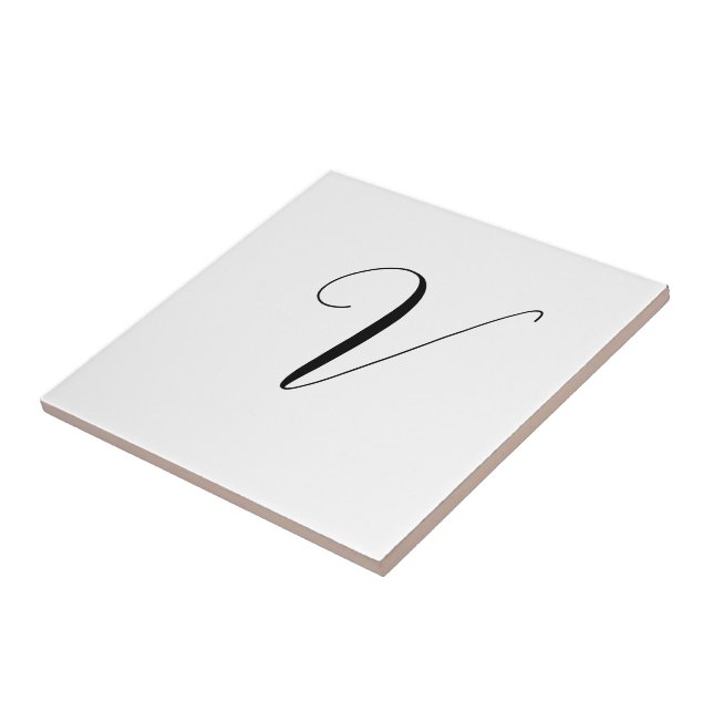 Custom monogram script initial tile (Side)