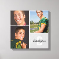 Custom Monogram Senior Photo Collage Canvas Print
