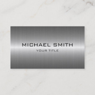Custom Monogram Silver Stainless Steel Metal Business Card
