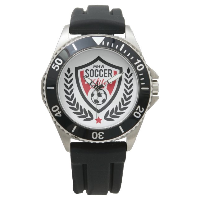 Custom Monogram Soccer Logo watches (Front)