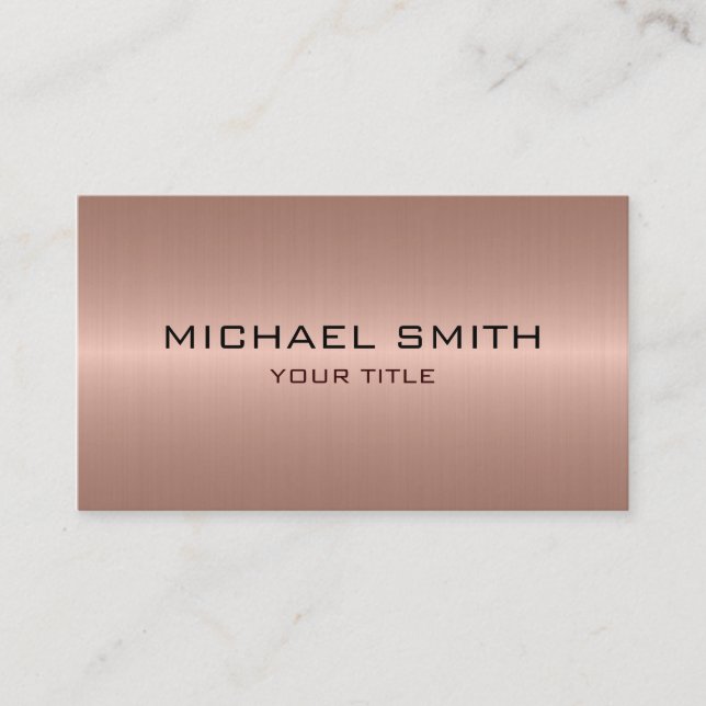 Custom Monogram Stainless Steel Metal 2 Business Card (Front)