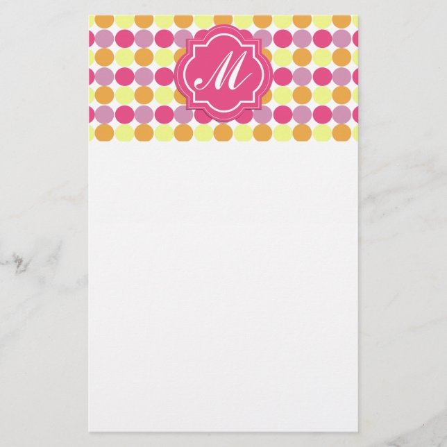 Custom Monogram Stationery Colourful Dots customiz (Front)