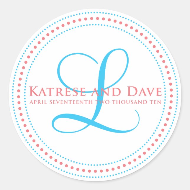 Custom Monogram Sticker for Katrese and Dave (Front)