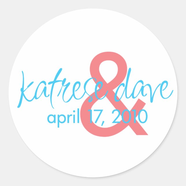 Custom Monogram Sticker for Katrese and Dave (Front)