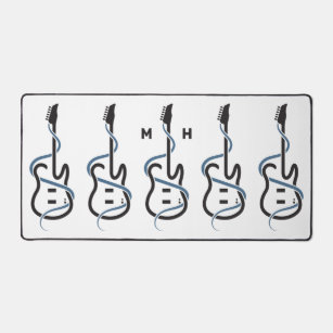 Custom Monogram Stylized Guitar Desk Mat