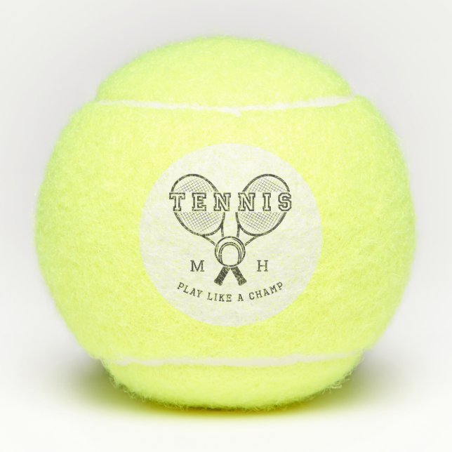 Custom monogram TENNIS ball set (Front)