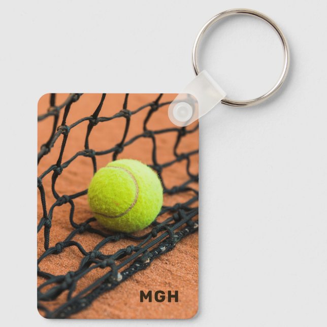 Custom Monogram & Text Tennis Keychain (Back)