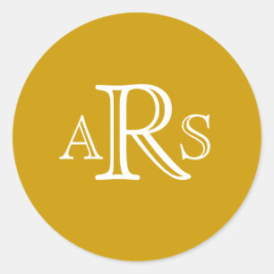 Custom Monogram Three Letter Gold Wedding Seal