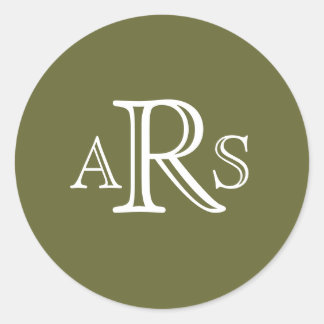 Custom Monogram Three Letter Olive Wedding Seal