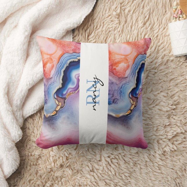 Custom Monogram Throw Pillow (Blanket)