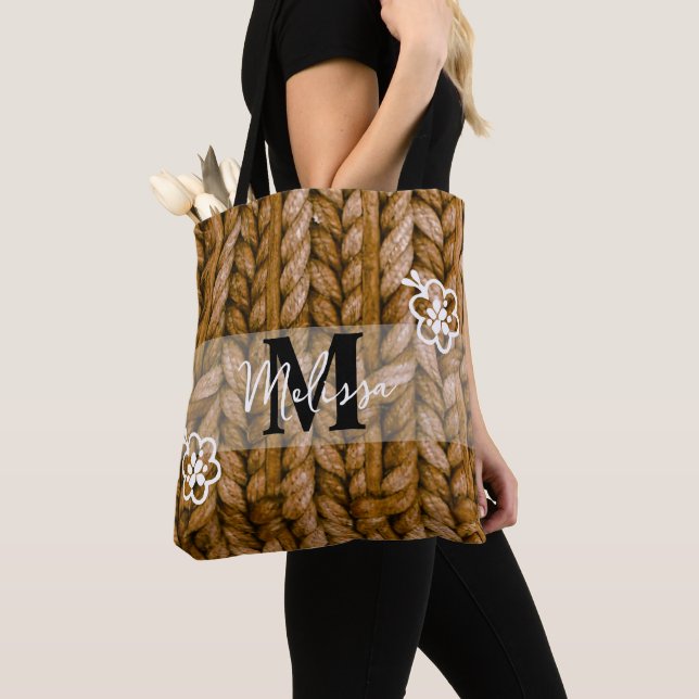 Custom Monogram Tote | Bridesmaid or Mum Gift Idea (Close Up)
