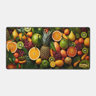 Custom Monogram Tropical Fruits Desk Mat