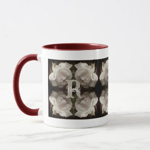 Custom Monogram Vintage Roses Personalized Mug
