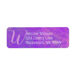 Custom Monogram Violet  Marbled Art Return Address
