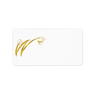 Custom Monogram W Faux Gold Foil Monograms Initial Label