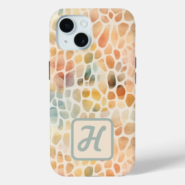 Custom Monogram Watercolor Colourful  Case-Mate iPhone Case (Back)