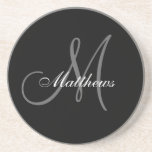 Custom Monogram Wedding Anniversary Coaster<br><div class="desc">Monogram Wedding Anniversary Coasters. Monogram Logo Design by Elke Clarke © 2008,  2009,  2010. Customize with your last name and monogram using the prompts or select "customize it" to have more editing options.</div>