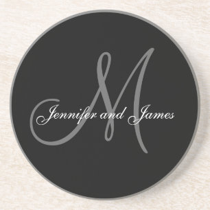 Custom Monogram Wedding Anniversary Coasters