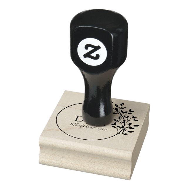 Custom Monogram Wedding Brand Logo Wood Art Rubber Stamp (Stamp)