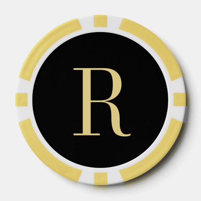 Custom Monogram Wedding Fathers Day Poker Chips (Front)