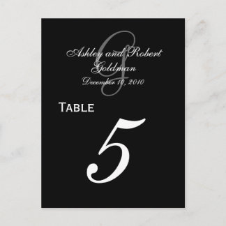 Custom Monogram Wedding Table Number Cards 2