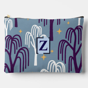 Custom Monogram Willow Tree Pattern  Accessory Pouch