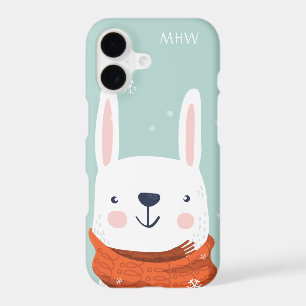 Custom monogram Winter Bunny phone cases