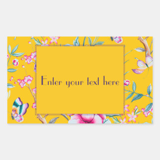 Custom Monogram Yellow Floral Design Sticker
