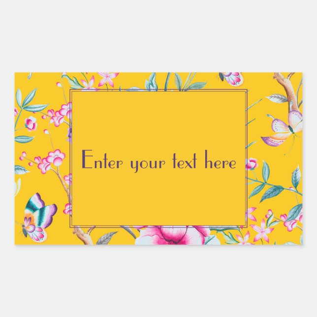 Custom Monogram Yellow Floral Design  Sticker (Front)