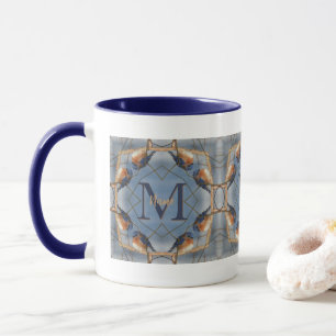 Custom Monogram Your Initial Bluebird Nature Art Mug