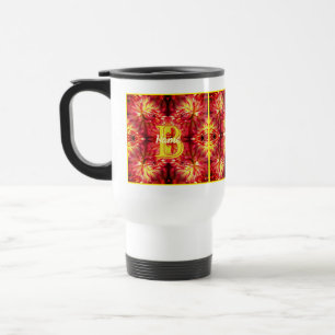 Custom Monogram Your Initial Name Dahlia Flower Travel Mug