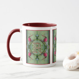 Custom Monogram Your Initial Name Dragonfly Art Mug